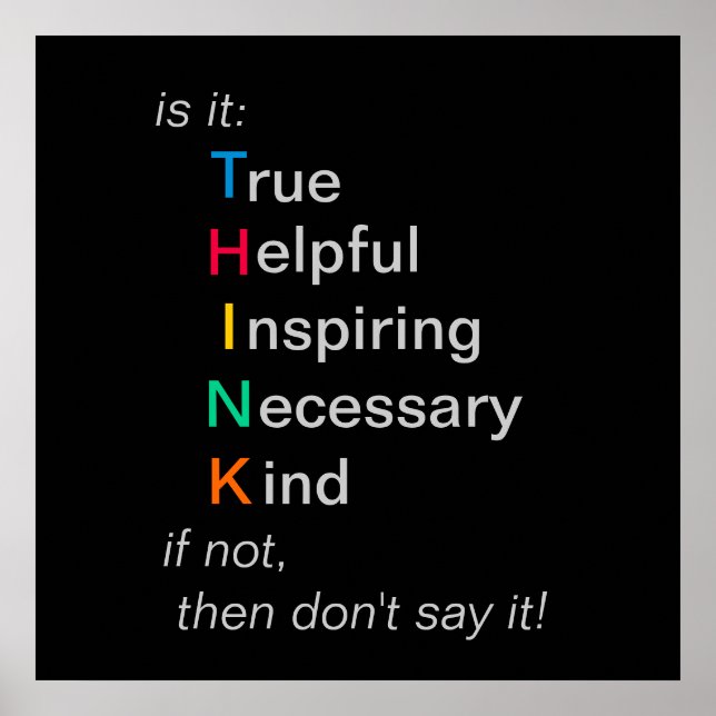 Póster PIENSA - antes de hablar - poster (Frente)