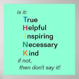 Póster PIENSA - antes de hablar - poster