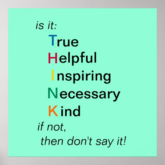 Póster PIENSA - antes de hablar - poster (Frente)