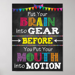 Póster Piensa Antes De Hablar Poster Imprimible