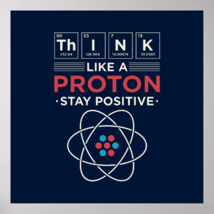 Póster Piensa como un protón Química Dormitorio de friki