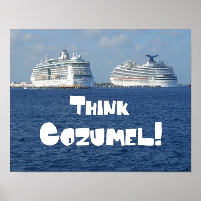 Póster ¡Piensa en Cozumel! (Frente)