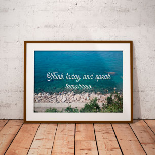 Póster Piensa hoy y habla mañana poster