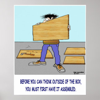 Póster PIENSE FUERA DEL poster DE LA CAJA
