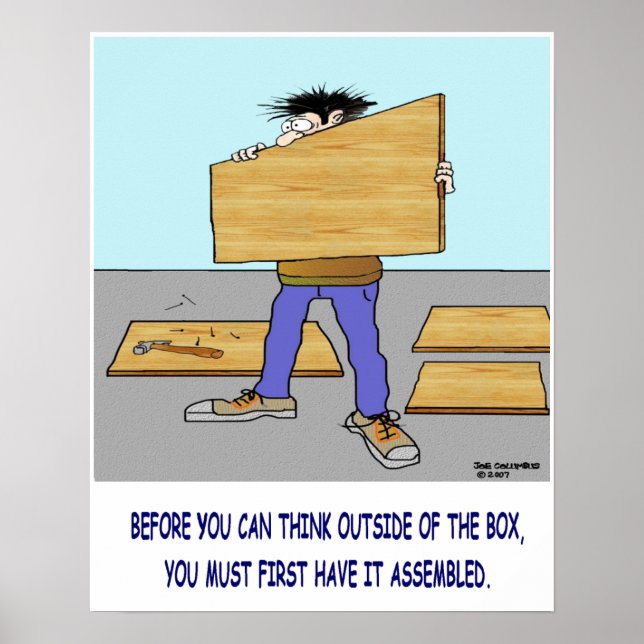 Póster PIENSE FUERA DEL poster DE LA CAJA (Frente)