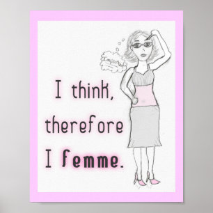 Póster Piense por lo tanto Femme - Imprimir