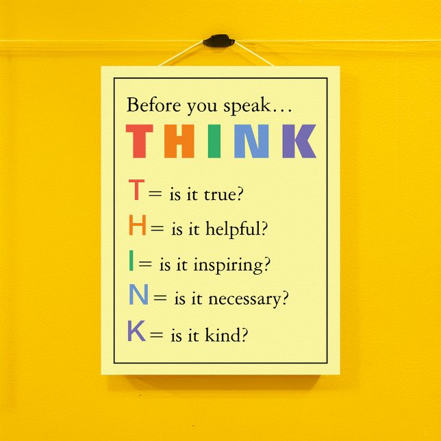 Póster PIENSEN En El Fomento Del Aula De Maestros (THINK Teachers Classroom Encouragement Poster)