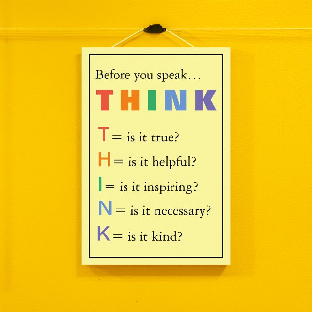 Póster PIENSEN En El Fomento Del Aula De Maestros (THINK Teachers Classroom Encouragement Poster)