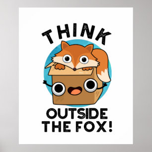 Póster Piensen Fuera De La Pun Animal De Fox Funny