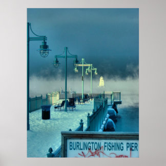 Póster Pier de pesca Burlington Vermont