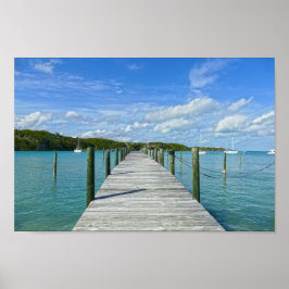 Póster Pier de pesca de Bahamas, Gran Isla del Abaco, Bah