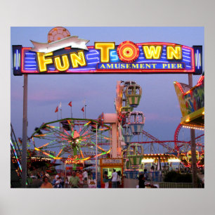 Póster Pier Funtown en las luces