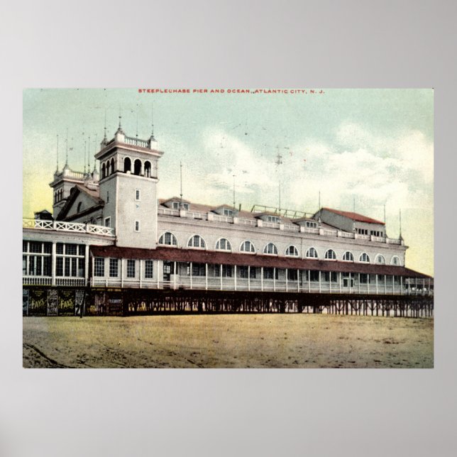 Póster Pier Steeplechase, Atlantic City NJ 1909 (Frente)