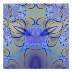 Póster Pierce Arte fractal morado y amarillo