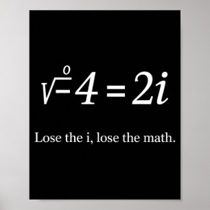 Póster Pierde La I Pierde Las Matemáticas Divertido Númer