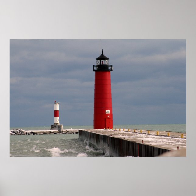 Póster Pierhead Lighthouse, Kenosha, Wisconsin (Frente)
