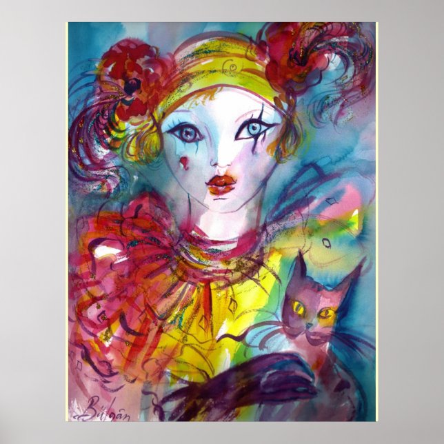 Póster PIERO CON Máscaras de mascarada CAT/Veneciana (Frente)