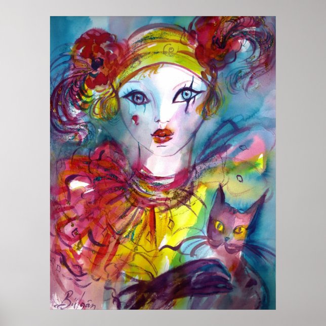 Póster PIERO CON Máscaras de mascarada CAT/Veneciana (Frente)