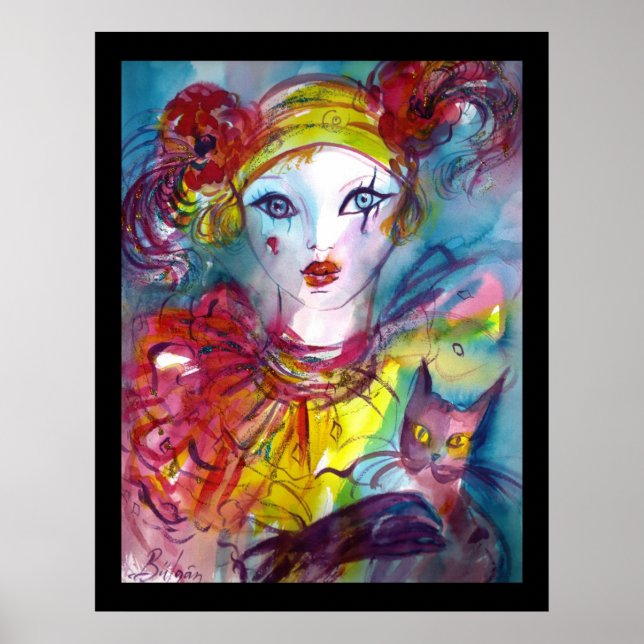 Póster PIERO CON Máscaras de mascarada CAT/Veneciana (Frente)