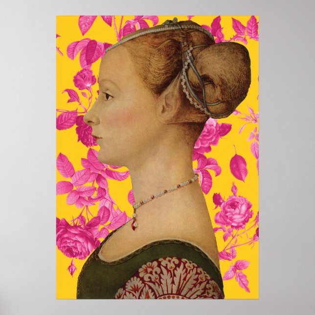 Póster Piero del Pollaiuolo, retrato de una joven (Frente)