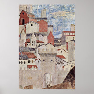 Póster Piero della Francesca - Escena arquitectónica