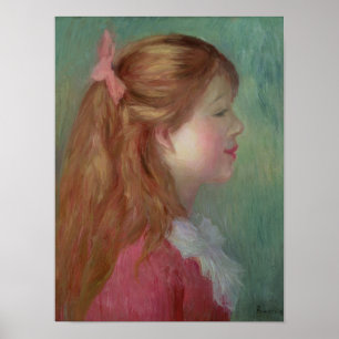 Póster Pierre A Renoir   chica joven con pelo largo