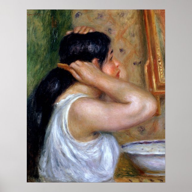 Póster Pierre A Renoir | Chica Poniéndose el pelo (Frente)
