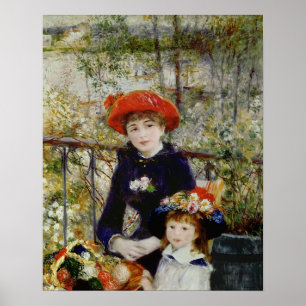 Póster Pierre A Renoir   Dos hermanas, o en la terraza