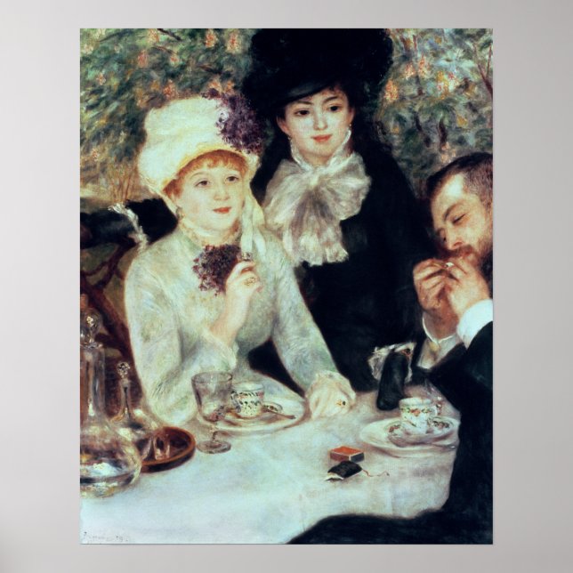 Póster Pierre A Renoir | Fin del Luncheon (Frente)