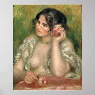 Póster Pierre A Renoir Gabrielle with a Rose