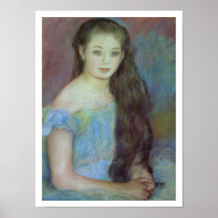 Póster Pierre A Renoir   Joven chica con ojos azules