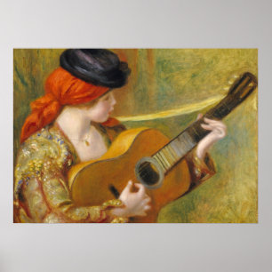 Póster Pierre A Renoir   Joven española con guitarra