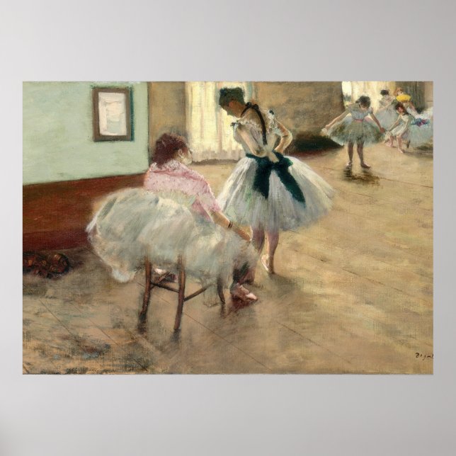 Póster Pierre A Renoir | La lección de baile (Frente)