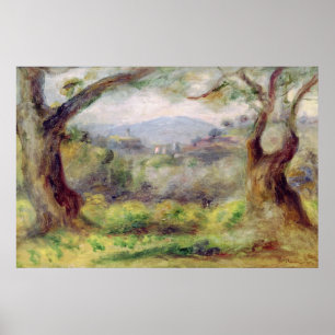 Póster Pierre A Renoir   Paisaje en Les Collettes