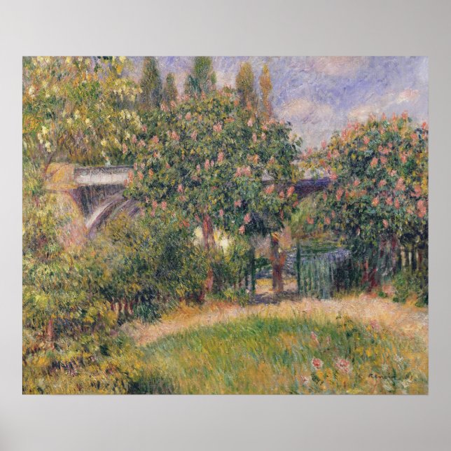 Póster Pierre A Renoir | Puente ferroviario de Chatou (Frente)