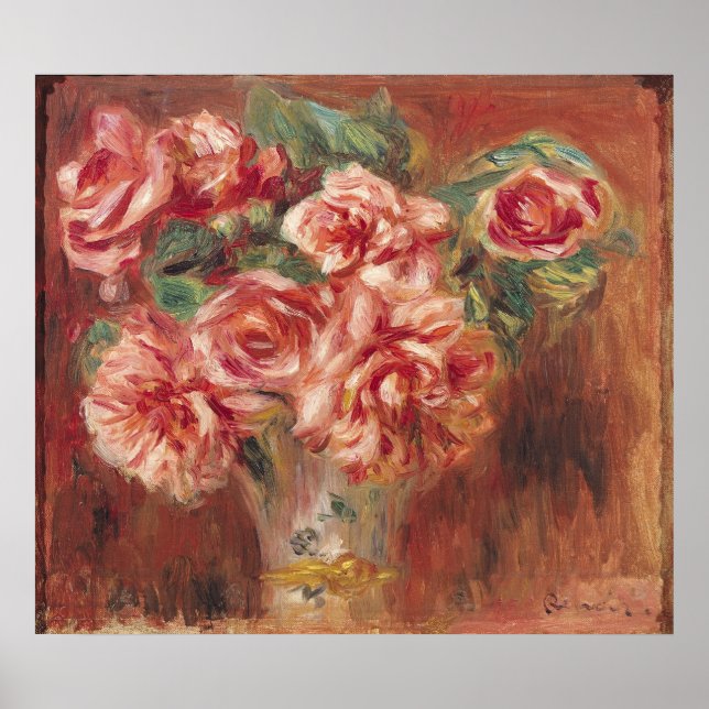 Póster Pierre A Renoir | Roses in a Vase (Frente)
