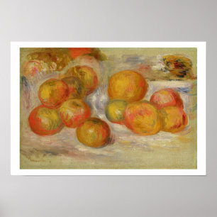 Póster Pierre A Renoir   Vida residual con manzanas