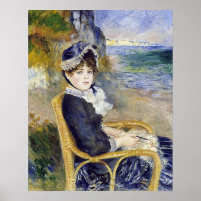 Póster Pierre-Auguste Renoir - A orillas del mar (Frente)