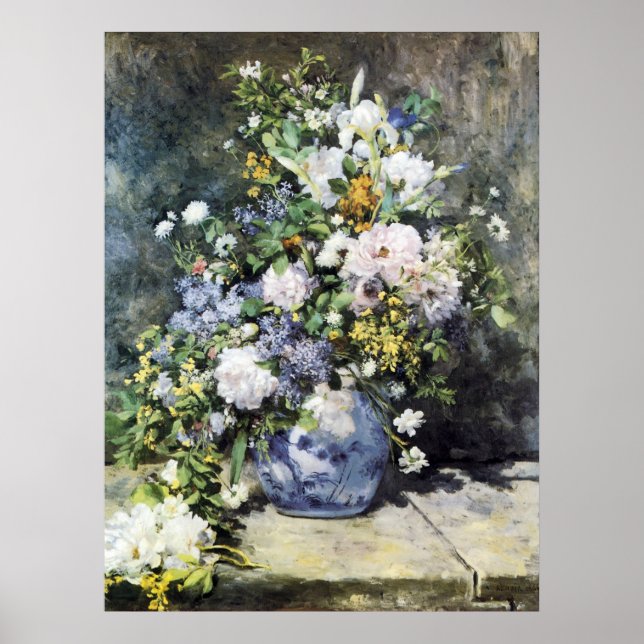 Póster Pierre-Auguste Renoir, Base de flores (Frente)