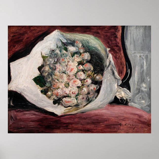 Póster Pierre-Auguste Renoir - Bouquet en una caja (Frente)
