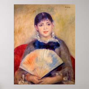 Póster Pierre-Auguste Renoir - Chica con ventilador