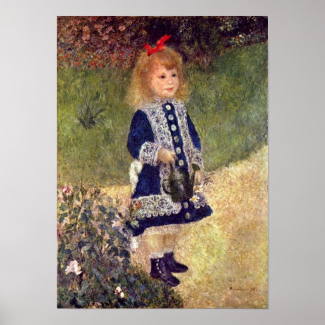 Póster Pierre-Auguste Renoir - Chica de Watering Can (Frente)