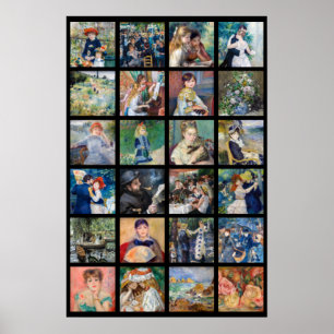 Póster Pierre-Auguste Renoir - Collage de cuadrícula de o