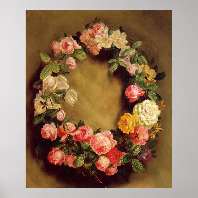 Póster Pierre-Auguste Renoir - Corona de Rosas (Frente)
