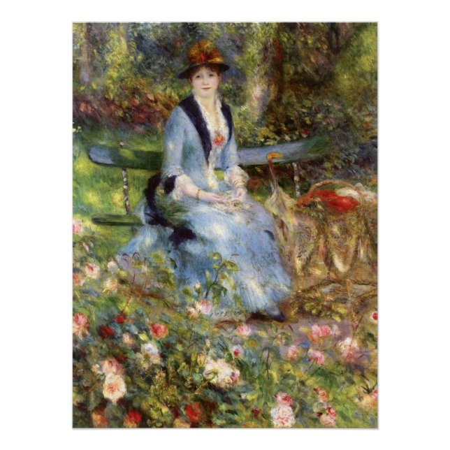 Póster Pierre-Auguste Renoir - Dans les Rosas (Anverso)