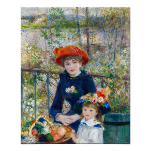 Póster Pierre-Auguste Renoir - Dos hermanas en la terraza