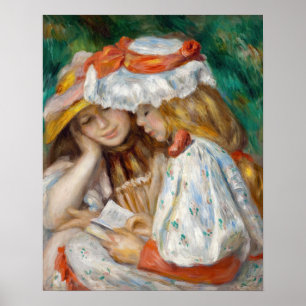 Póster Pierre-Auguste Renoir - Dos niñas leyendo