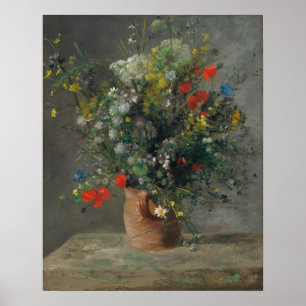 Póster Pierre-Auguste Renoir - Flores en un jarrón 1866