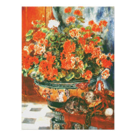 Póster Pierre-Auguste Renoir Geraniums And Cats