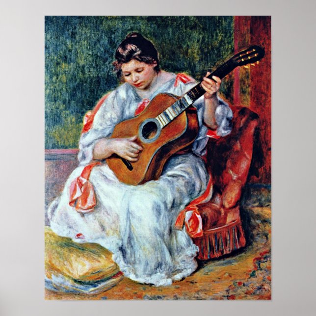 Póster Pierre-Auguste Renoir - guitarrista (Frente)